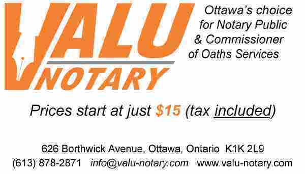 $15 Ottawa Notary Public / Commissioner of Oaths $15 - Photo 1